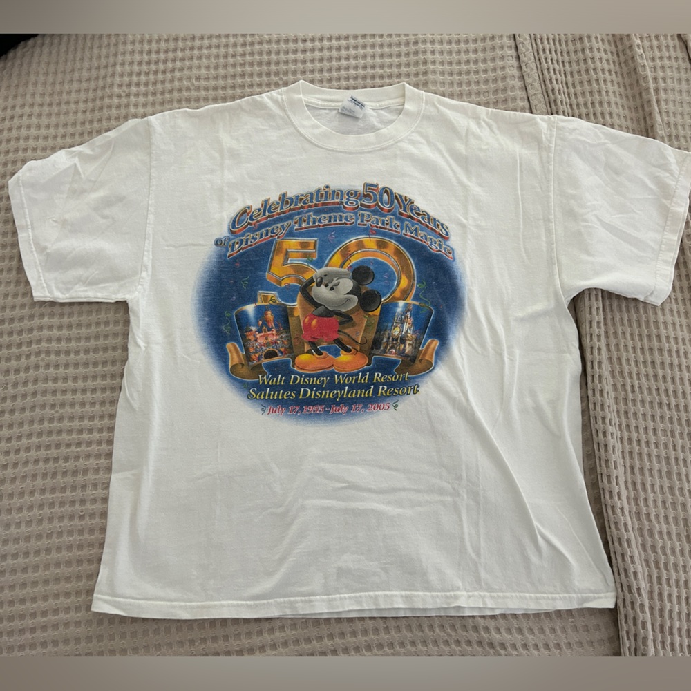 Disney World Disneyland Vintage TShirt Celebrating 50 Years Theme Park Magic Tee